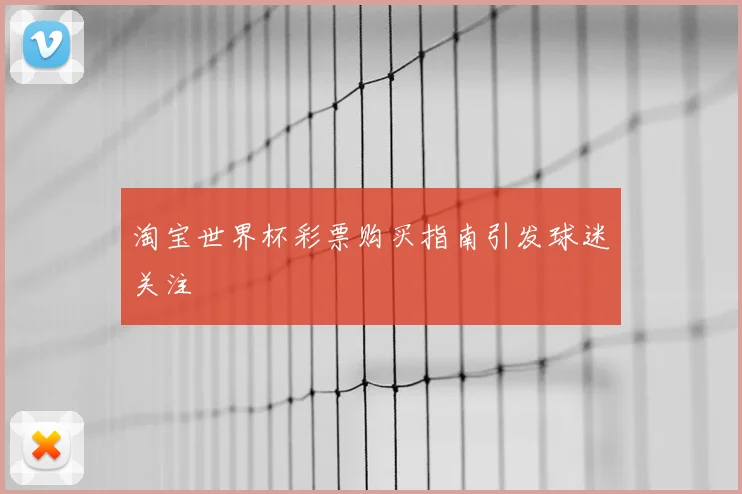 淘宝世界杯彩票购买指南引发球迷关注