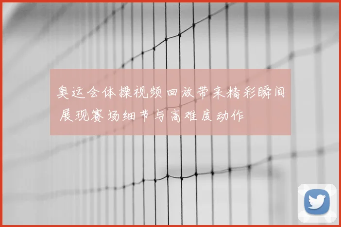 奥运会体操视频回放带来精彩瞬间 展现赛场细节与高难度动作